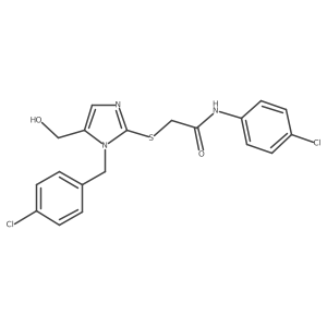 2-((1-(4-chlorobenzyl)-5-(hydroxymethyl)-1H-imidazol-2-yl)thio)-N-(4-chlorophenyl)acetamide结构式