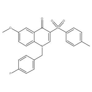 1-(4-fluorobenzyl)-6-methoxy-3-tosylquinolin-4(1H)-one结构式