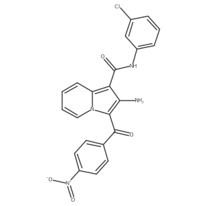 2-amino-N-(3-chlorophenyl)-3-(4-nitrobenzoyl)indolizine-1-carboxamide结构式