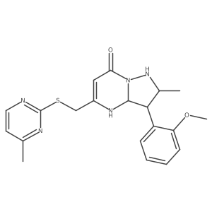 3-(2-methoxyphenyl)-2-methyl-5-[(4-methylpyrimidin-2-yl)sulfanylmethyl]-2,3,3a,4-tetrahydro-1H-pyrazolo[1,5-a]pyrimidin-7-one Structure