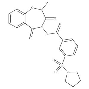 2-methyl-4-{2-oxo-2-[3-(pyrrolidin-1-ylsulfonyl)phenyl]ethyl}-1,4-benzoxazepine-3,5(2H,4H)-dione Structure
