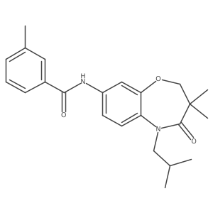N-(5-isobutyl-3,3-dimethyl-4-oxo-2,3,4,5-tetrahydrobenzo[b][1,4]oxazepin-8-yl)-3-methylbenzamide结构式