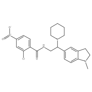 2-chloro-N-(2-(1-methylindolin-5-yl)-2-(piperidin-1-yl)ethyl)-4-nitrobenzamide结构式