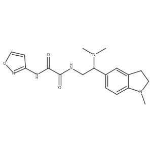 N1-(2-(dimethylamino)-2-(1-methylindolin-5-yl)ethyl)-N2-(isoxazol-3-yl)oxalamide结构式