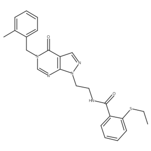 2-(ethylthio)-N-(2-(5-(2-methylbenzyl)-4-oxo-4,5-dihydro-1H-pyrazolo[3,4-d]pyrimidin-1-yl)ethyl)benzamide Structure