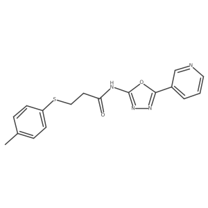 N-(5-(pyridin-3-yl)-1,3,4-oxadiazol-2-yl)-3-(p-tolylthio)propanamide Structure