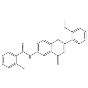 2-chloro-N-[2-(2-methoxyphenyl)-4-oxo-4H-chromen-6-yl]benzamide结构式