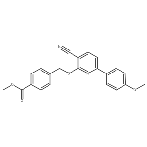 Methyl 4-({[3-cyano-6-(4-methoxyphenyl)pyridin-2-yl]sulfanyl}methyl)benzoate结构式