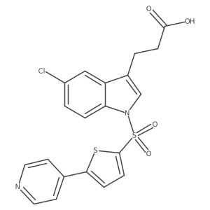 3-[5-Chloro-1-(5-pyridin-4-yl-thiophene-2-sulfonyl)-1h-indol-3-yl]-propionic acid Structure