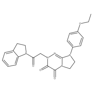 8-(4-ethoxyphenyl)-2-(2-(indolin-1-yl)-2-oxoethyl)-7,8-dihydroimidazo[2,1-c][1,2,4]triazine-3,4(2H,6H)-dione结构式