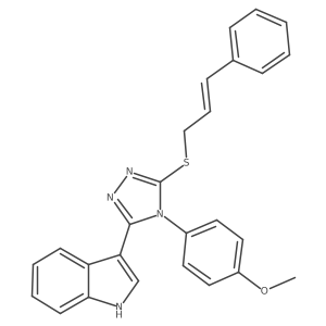 (E)-3-(5-(cinnamylthio)-4-(4-methoxyphenyl)-4H-1,2,4-triazol-3-yl)-1H-indole Structure