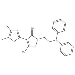 5-amino-4-(4,5-dimethyl-1,3-thiazol-2-yl)-1-(3,3-diphenylpropyl)-1,2-dihydro-3H-pyrrol-3-one Structure