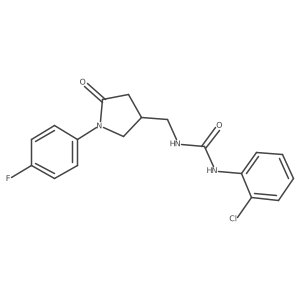 1-(2-Chlorophenyl)-3-((1-(4-fluorophenyl)-5-oxopyrrolidin-3-yl)methyl)urea结构式