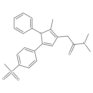 N,N-dimethyl-2-[2-methyl-5-(4-methylsulfonylphenyl)-1-phenylpyrrol-3-yl]acetamide结构式