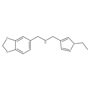 N-(1,3-Benzodioxol-5-ylmethyl)-1-ethyl-1H-pyrazole-4-methanamine结构式