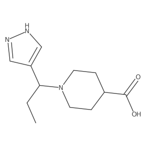 1-(1-Ethyl-1H-pyrazol-4-ylmethyl)-piperidine-4-carboxylic acid结构式