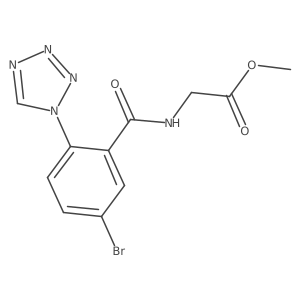 N-[5-Bromo-2-(1H-tetrazol-1-yl)benzoyl]glycine methyl ester结构式