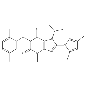 8-(3,5-dimethyl-1H-pyrazol-1-yl)-1-(2,5-dimethylbenzyl)-7-isopropyl-3-methyl-1H-purine-2,6(3H,7H)-dione结构式