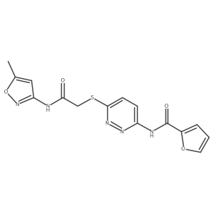 N-(6-((2-((5-methylisoxazol-3-yl)amino)-2-oxoethyl)thio)pyridazin-3-yl)furan-2-carboxamide Structure
