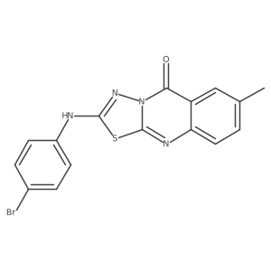 2-[(4-bromophenyl)amino]-7-methyl-5H-[1,3,4]thiadiazolo[2,3-b]quinazolin-5-one结构式