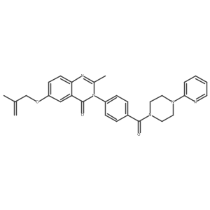 2-methyl-6-[(2-methylprop-2-en-1-yl)oxy]-3-(4-{[4-(pyridin-2-yl)piperazin-1-yl]carbonyl}phenyl)quinazolin-4(3H)-one结构式