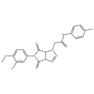 2-[5-(3-chloro-4-methoxyphenyl)-4,6-dioxo-4,5,6,6a-tetrahydropyrrolo[3,4-d][1,2,3]triazol-1(3aH)-yl]-N-(4-methylphenyl)acetamide结构式
