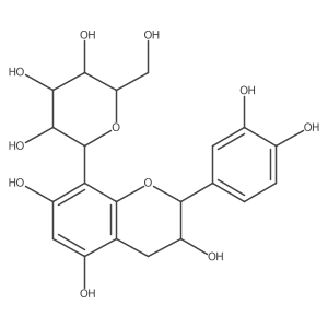 (1S)-1,5-Anhydro-1-C-[(2R,3S)-2-(3,4-dihydroxyphenyl)-3,4-dihydro-3,5,7-trihydroxy-2H-1-benzopyran-8-yl]-D-glucitol结构式