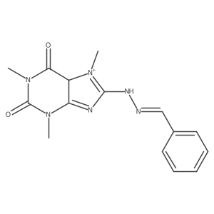 8-[(2E)-2-benzylidenehydrazinyl]-1,3,7-trimethyl-5H-purin-7-ium-2,6-dione结构式