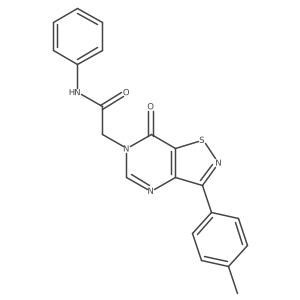 2-[3-(4-methylphenyl)-7-oxo-6H,7H-[1,2]thiazolo[4,5-d]pyrimidin-6-yl]-N-phenylacetamide结构式