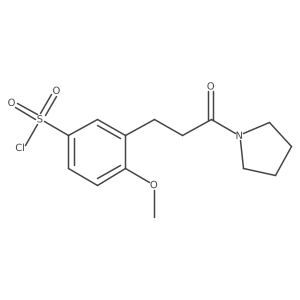 4-Methoxy-3-(3-oxo-3-pyrrolidin-1-ylpropyl)benzenesulfonyl chloride结构式