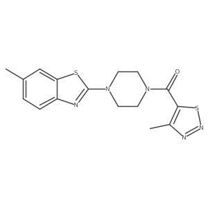 (4-Methyl-1,2,3-thiadiazol-5-yl)(4-(6-methylbenzo[d]thiazol-2-yl)piperazin-1-yl)methanone Structure