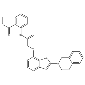 methyl 2-(2-((2-(3,4-dihydroisoquinolin-2(1H)-yl)thiazolo[4,5-d]pyrimidin-7-yl)thio)acetamido)benzoate结构式