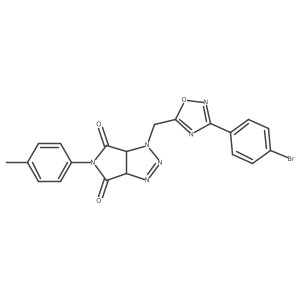 1-((3-(4-bromophenyl)-1,2,4-oxadiazol-5-yl)methyl)-5-(p-tolyl)-1,6a-dihydropyrrolo[3,4-d][1,2,3]triazole-4,6(3aH,5H)-dione结构式