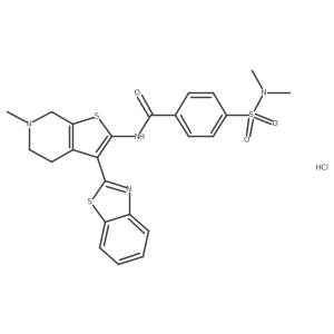 N-(3-(benzo[d]thiazol-2-yl)-6-methyl-4,5,6,7-tetrahydrothieno[2,3-c]pyridin-2-yl)-4-(N,N-dimethylsulfamoyl)benzamide hydrochloride Structure