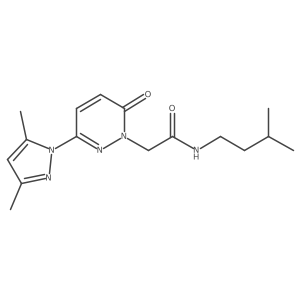2-[3-(3,5-dimethyl-1H-pyrazol-1-yl)-6-oxopyridazin-1(6H)-yl]-N-(3-methylbutyl)acetamide Structure