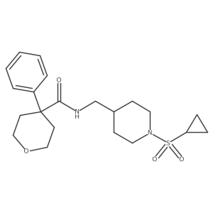 N-((1-(cyclopropylsulfonyl)piperidin-4-yl)methyl)-4-phenyltetrahydro-2H-pyran-4-carboxamide结构式