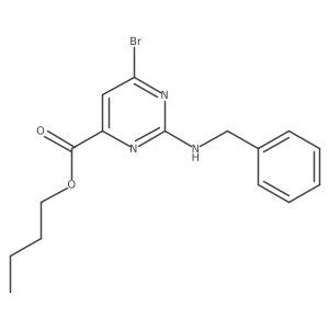Butyl 6-bromo-2-[(phenylmethyl)amino]-4-pyrimidinecarboxylate Structure
