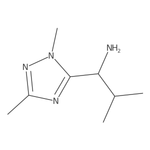 1-(dimethyl-1H-1,2,4-triazol-5-yl)-2-methylpropan-1-amine结构式