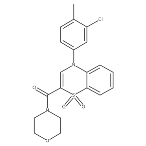 (4-(3-chloro-4-methylphenyl)-1,1-dioxido-4H-benzo[b][1,4]thiazin-2-yl)(morpholino)methanone结构式