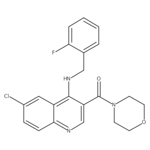 6-chloro-N-[(2-fluorophenyl)methyl]-3-(morpholine-4-carbonyl)quinolin-4-amine Structure
