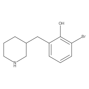 2-Bromo-6-[(piperidin-3-yl)methyl]phenol Structure