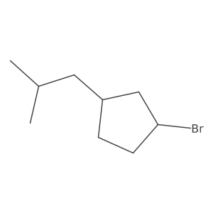 1-Bromo-3-(2-methylpropyl)cyclopentane Structure