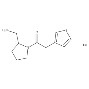 1-(2-(Aminomethyl)pyrrolidin-1-yl)-2-(thiophen-3-yl)ethanone hydrochloride结构式