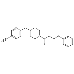 6-((1-(3-(Phenylthio)propanoyl)piperidin-4-yl)oxy)nicotinonitrile结构式