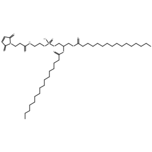 (2R)-3-(((2-(3-(2,5-Dioxo-2,5-dihydro-1H-pyrrol-1-yl)propanamido)ethoxy)(hydroxy)phosphoryl)oxy)propane-1,2-diyl dipalmitate结构式