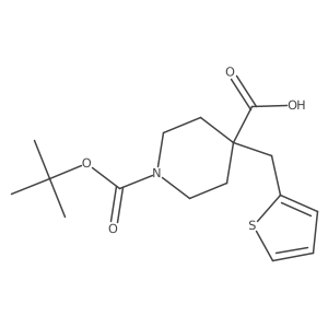 1-(Tert-butoxycarbonyl)-4-(thiophen-2-ylmethyl)piperidine-4-carboxylic acid结构式