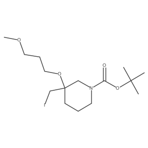 Tert-butyl 3-(iodomethyl)-3-(3-methoxypropoxy)piperidine-1-carboxylate结构式