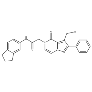 N-(2,3-Dihydro-1H-inden-5-YL)-2-[3-(hydroxymethyl)-4-oxo-2-phenyl-4H,5H-pyrazolo[1,5-A]pyrazin-5-YL]acetamide Structure