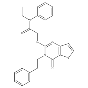 N-ethyl-2-((4-oxo-3-phenethyl-3,4-dihydrothieno[3,2-d]pyrimidin-2-yl)thio)-N-phenylacetamide Structure
