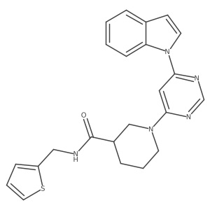 1-(6-(1H-indol-1-yl)pyrimidin-4-yl)-N-(thiophen-2-ylmethyl)piperidine-3-carboxamide Structure